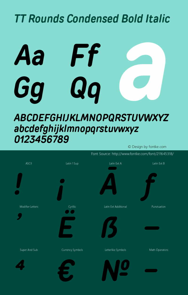 TT Rounds Condensed Bold Italic Version 1.020.15032021图片样张