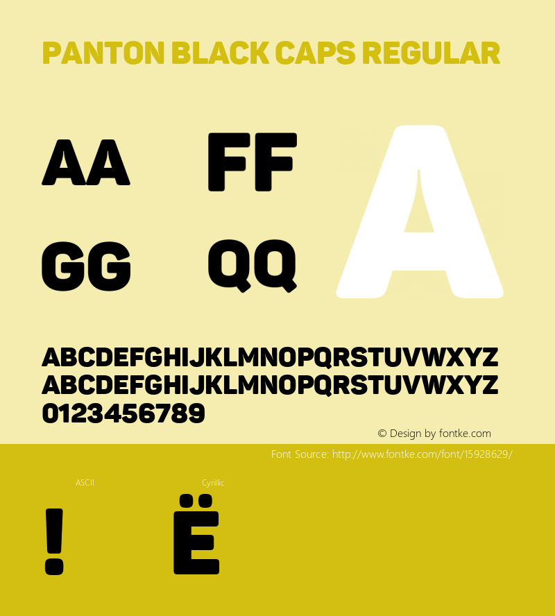 Panton Black Caps Regular Version 1.000;PS 001.000;hotconv 1.0.70;makeotf.lib2.5.58329; ttfautohint (v1.4.1) Font Sample