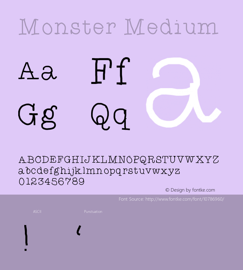 Monster Medium Version 001.000 Font Sample