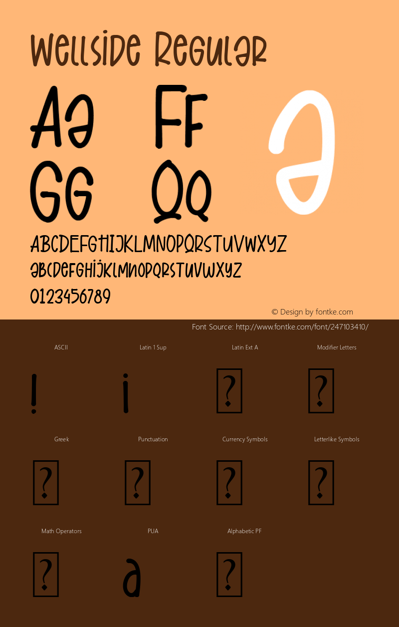 Wellside Version 1.00;December 16, 2020;FontCreator 12.0.0.2563 64-bit图片样张