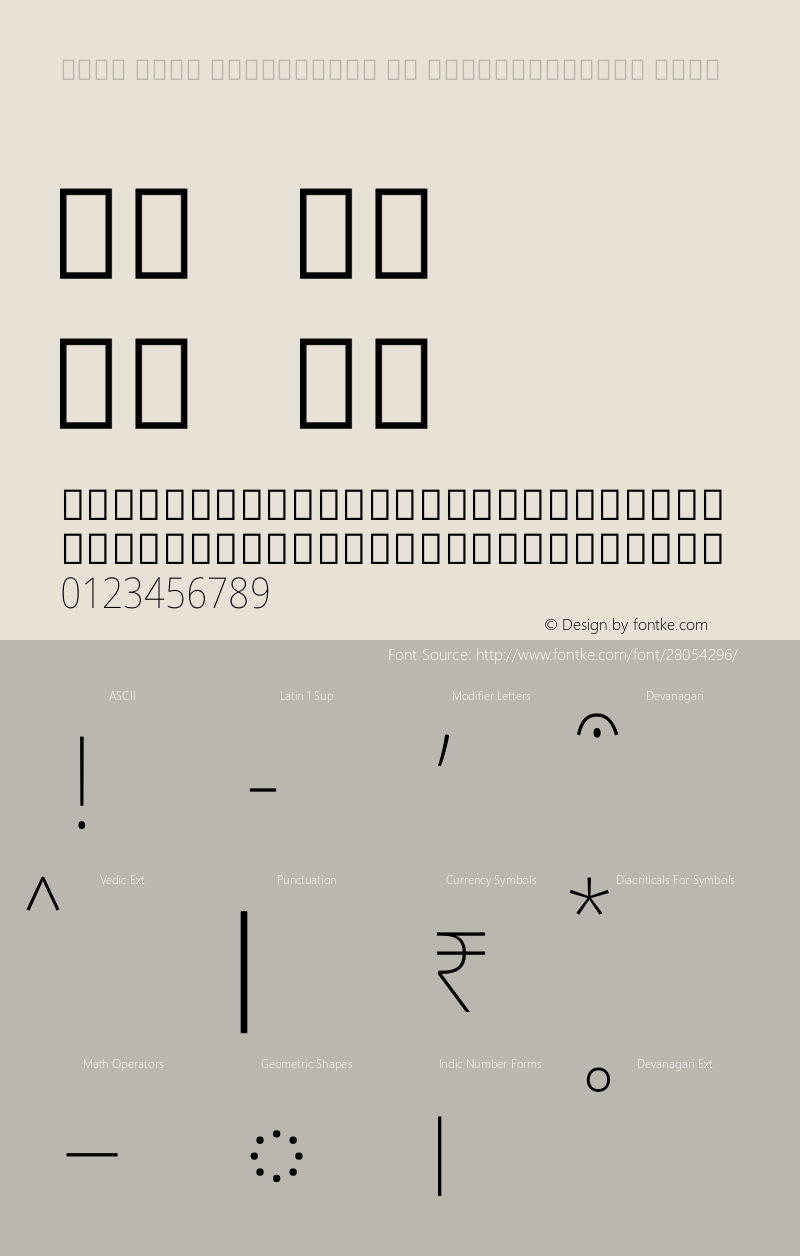 Noto Sans Devanagari UI SemiCondensed Thin Version 2.000 Font Sample