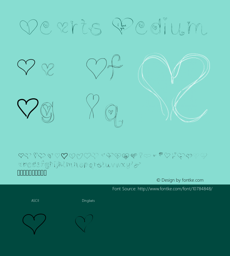 Hearts Medium Version 001.000 Font Sample