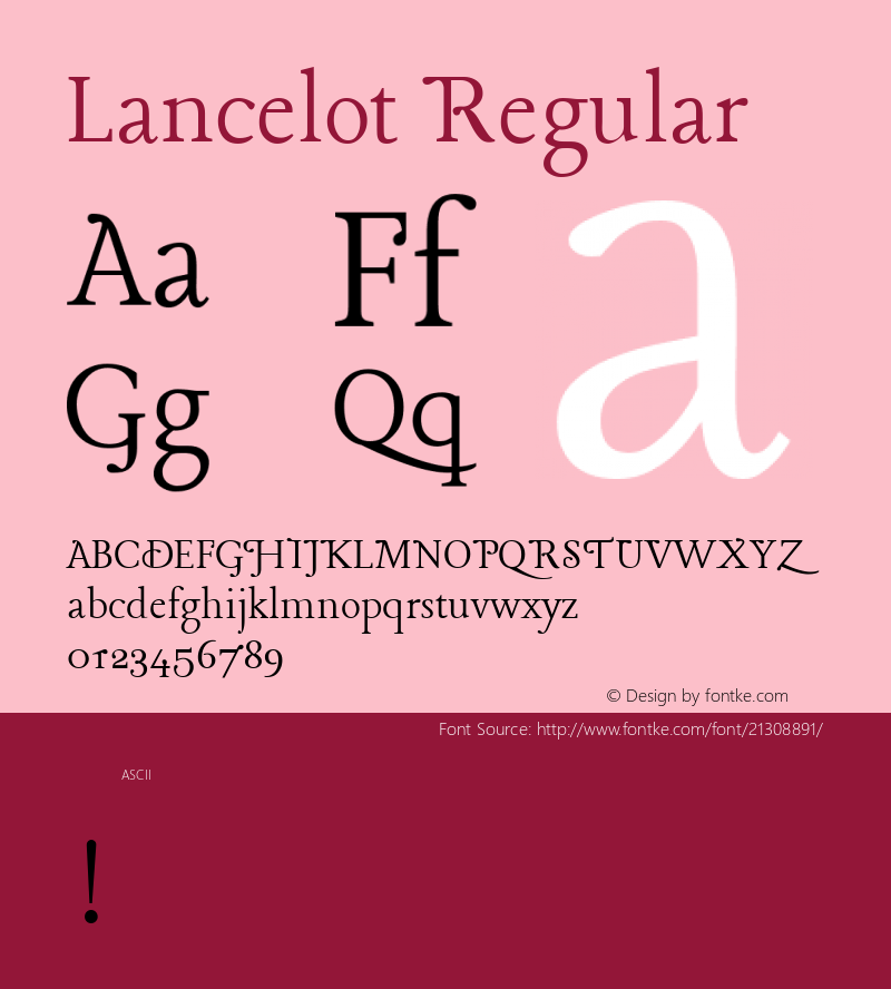 Lancelot Regular  Font Sample