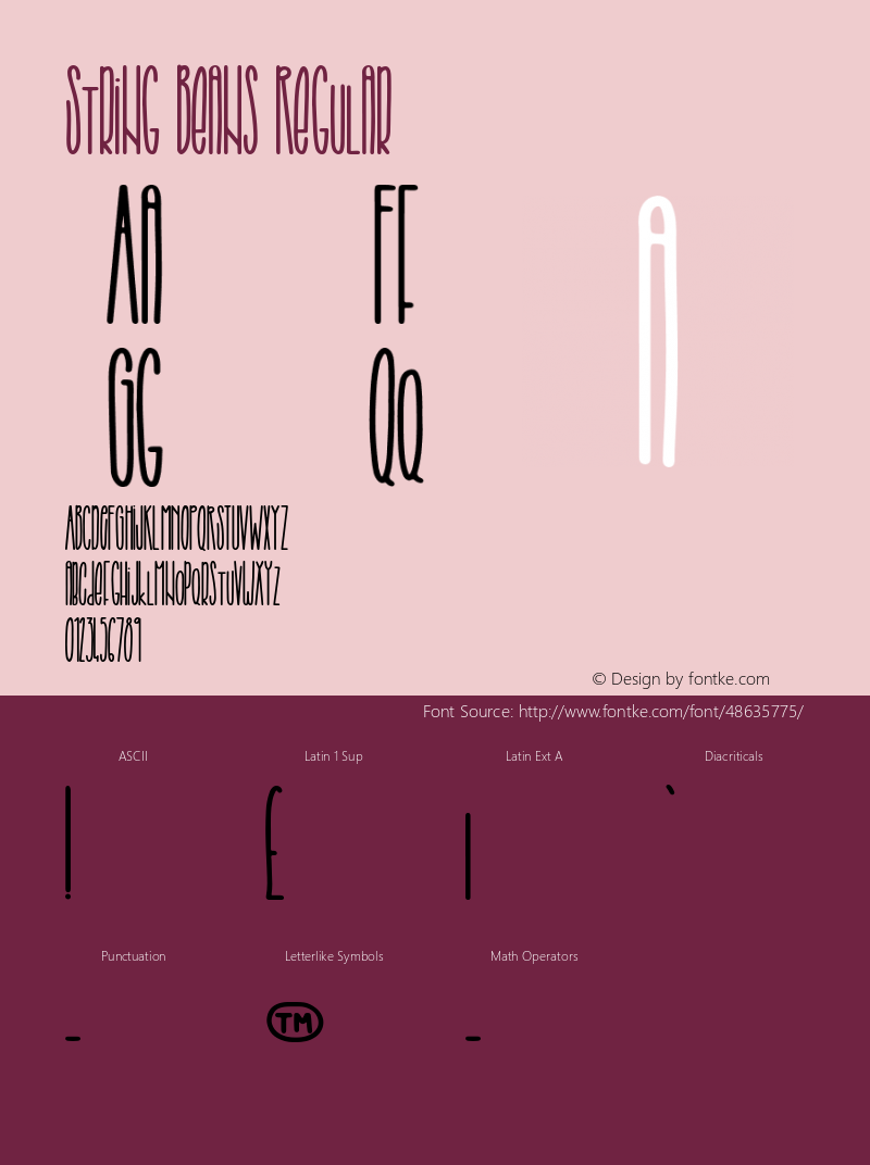 String Beans Version 1.00;December 4, 2019;FontCreator 12.0.0.2544 32-bit Font Sample