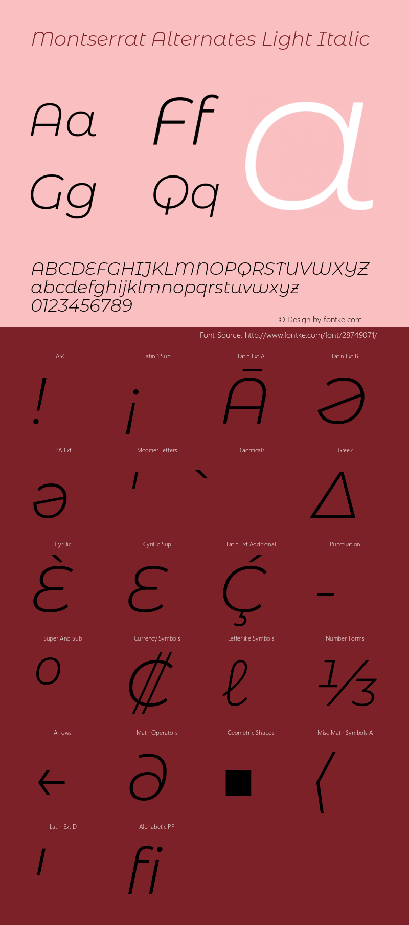 Montserrat Alternates Light Italic Version 7.200;PS 007.200;hotconv 1.0.88;makeotf.lib2.5.64775 Font Sample