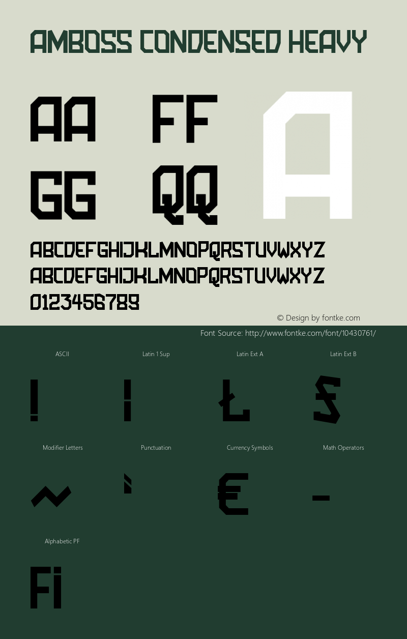 Amboss Condensed Heavy Version 1.000 Font Sample