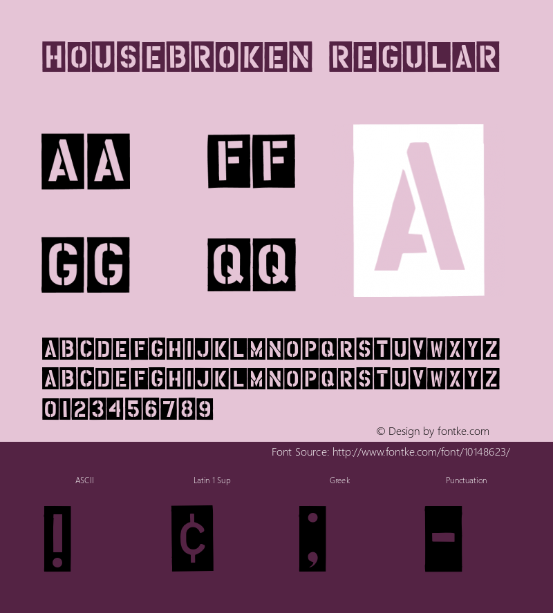 HouseBroken Regular Version 001.000 Font Sample