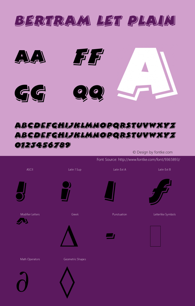 Bertram LET Plain Macromedia Fontographer 4.1.3 9/17/96 Font Sample