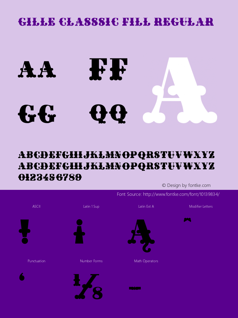 Gille Classsic Fill Regular 1.002 Font Sample