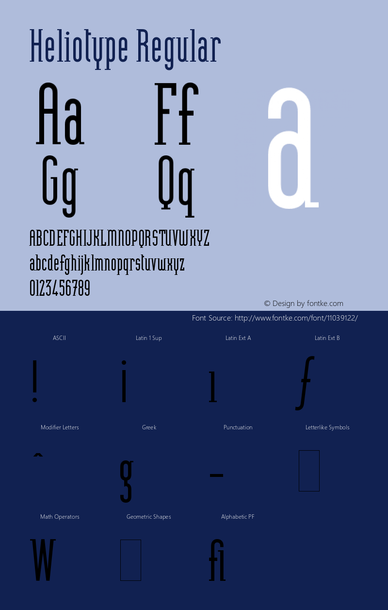 Heliotype Regular Version 1.0 Font Sample