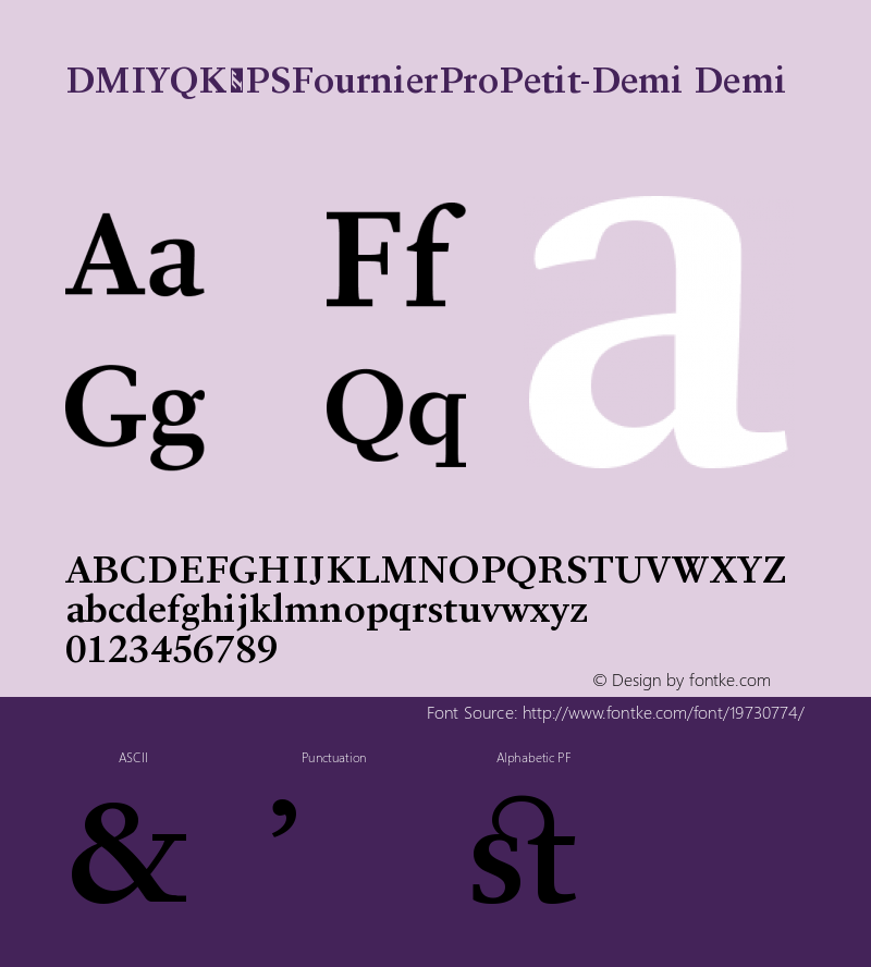 DMIYQK+PSFournierProPetit-Demi Version 1.0 Font Sample