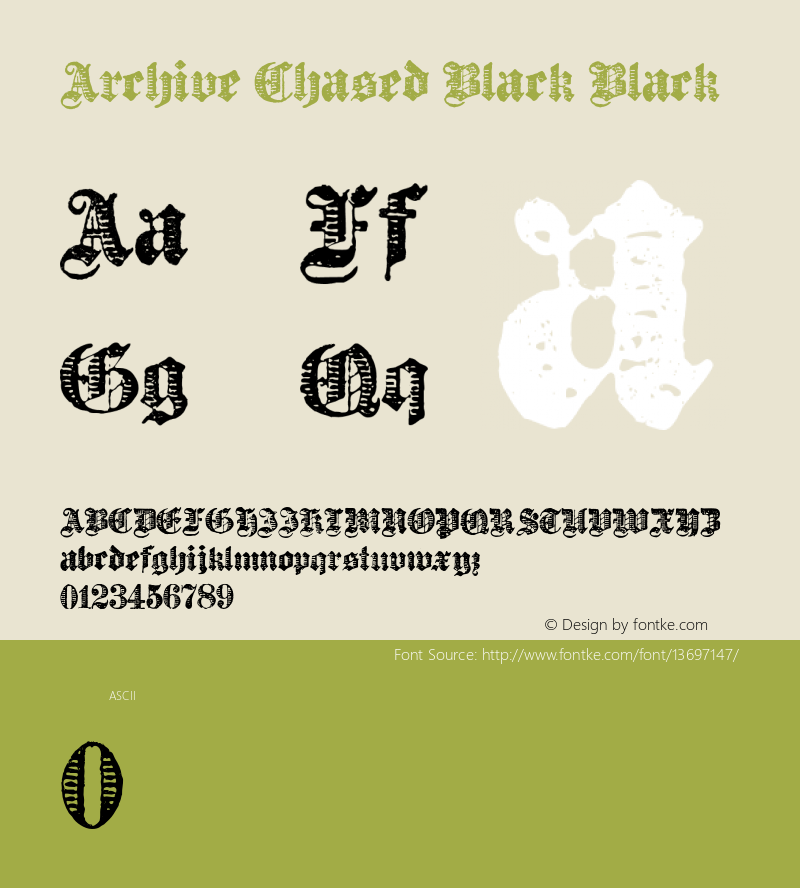 Archive Chased Black Black Version 1.0 Font Sample