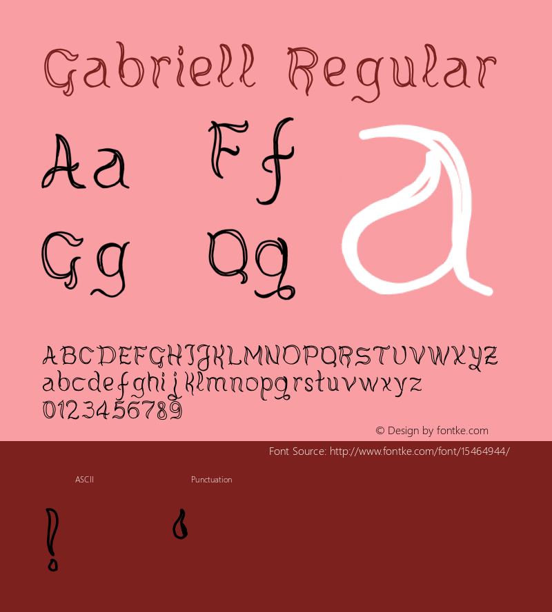 Gabriell Regular Version 1.0 Font Sample