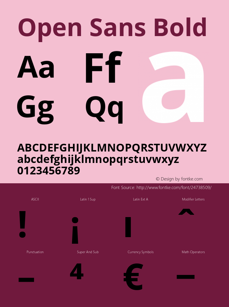 Open Sans Bold Version 1.10 Font Sample