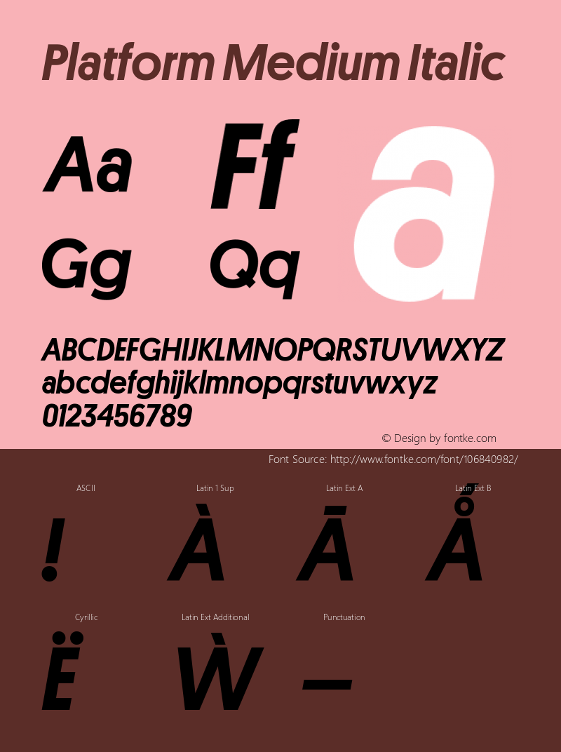 Platform Medium Italic 1.001 Font Sample