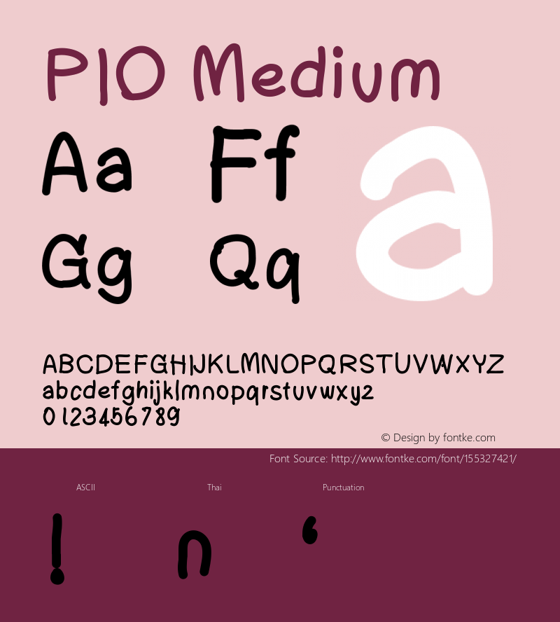 PIO Version 001.000 Font Sample