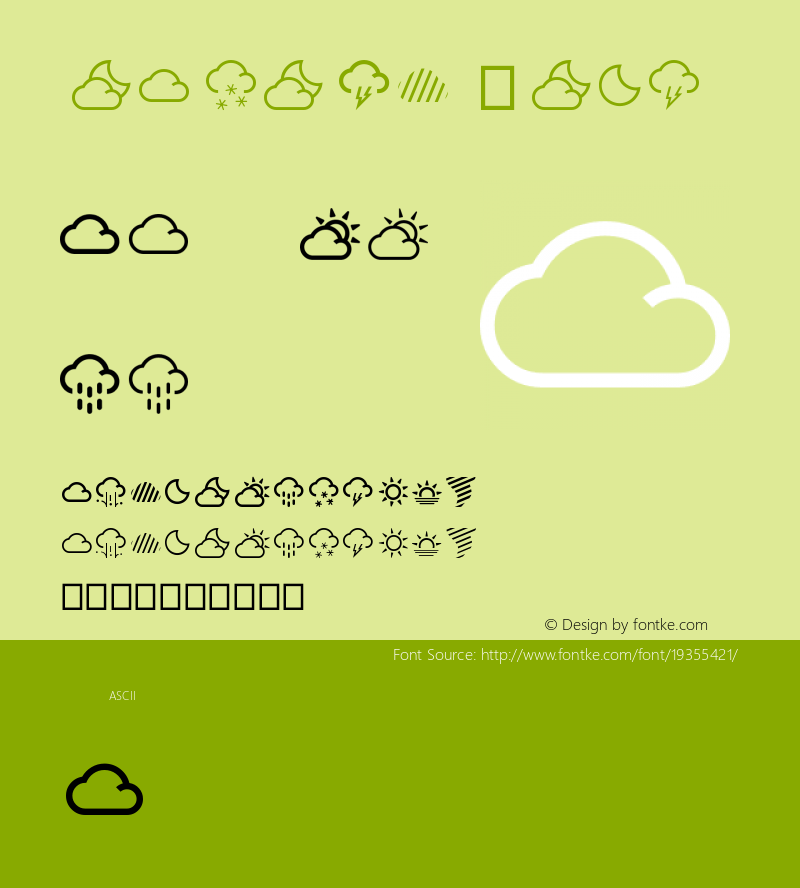 WeatherIcons Version 001.000 Font Sample