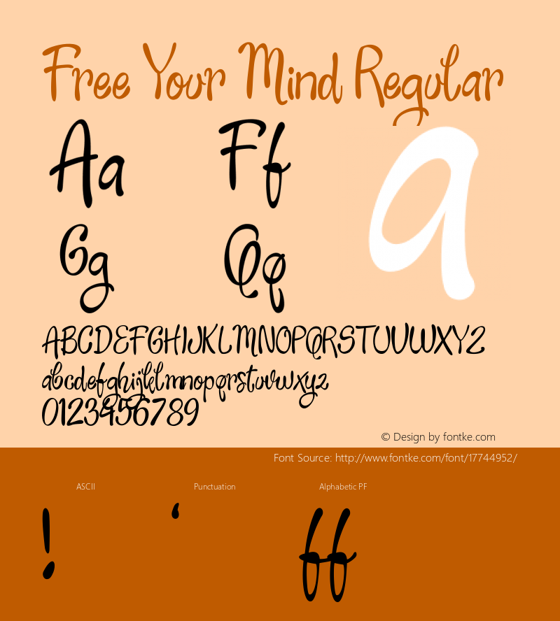 Free Your Mind Regular Version 1.000 Font Sample