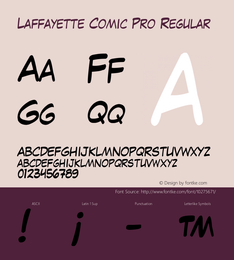 Laffayette Comic Pro Regular v1.00 Font Sample