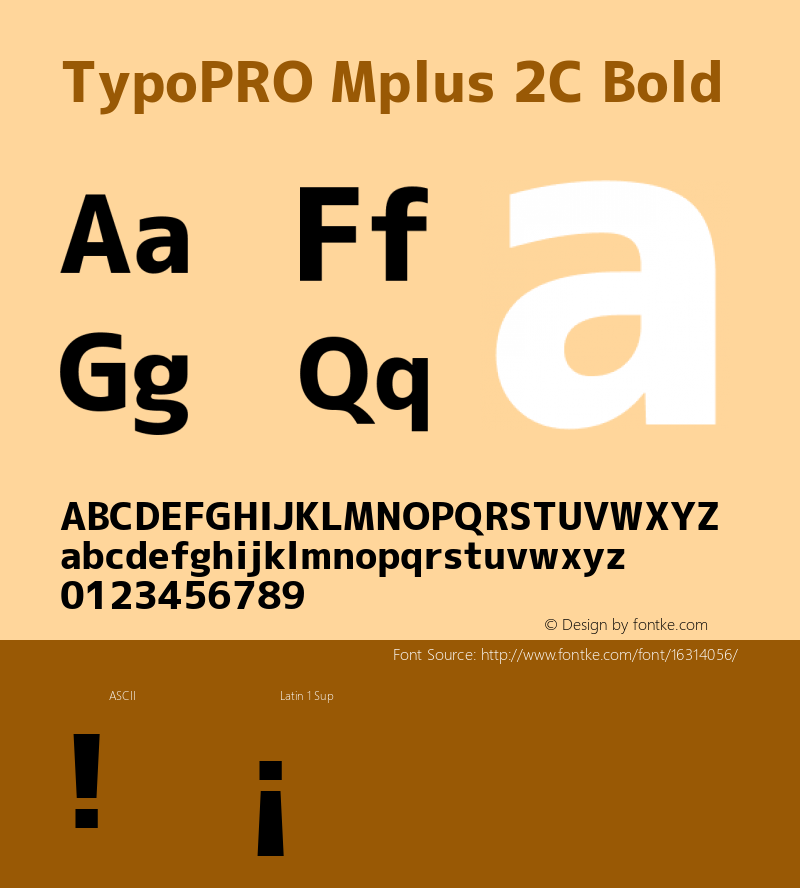 TypoPRO Mplus 2C Bold Version 1.059 Font Sample