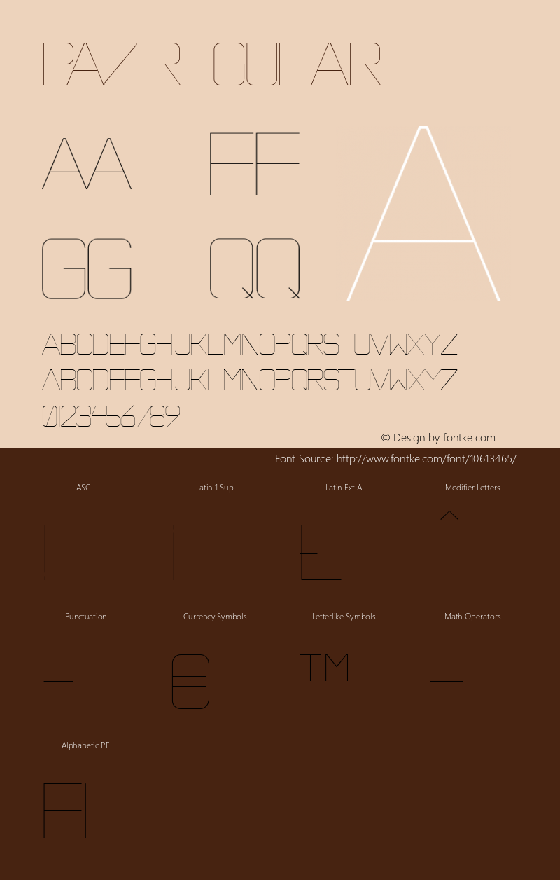 Paz Regular Version 1.000;com.myfonts.easy.sudtipos.paz.thin.wfkit2.version.3aMS Font Sample