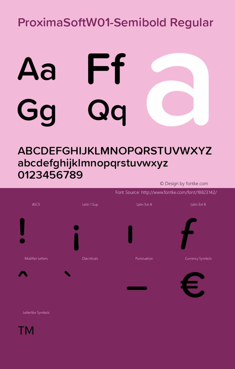 ProximaSoftW01-Semibold Regular Version 1.20 Font Sample