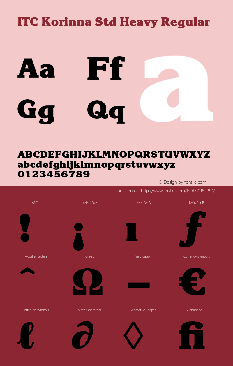 ITC Korinna Std Heavy Regular Version 2.001;PS 002.000;hotconv 1.0.38 Font Sample