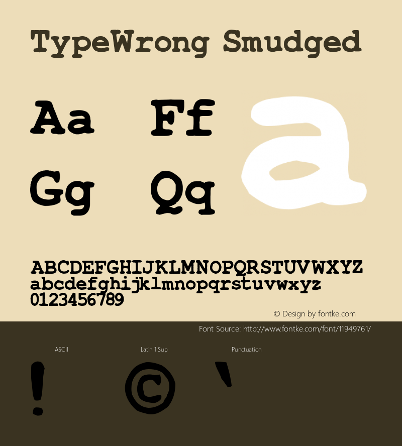 TypeWrong Smudged 1.02 Font Sample
