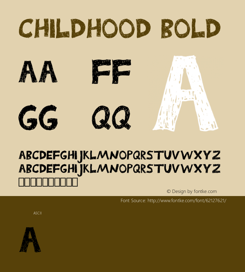 Childhood Bold 1.0 Font Sample