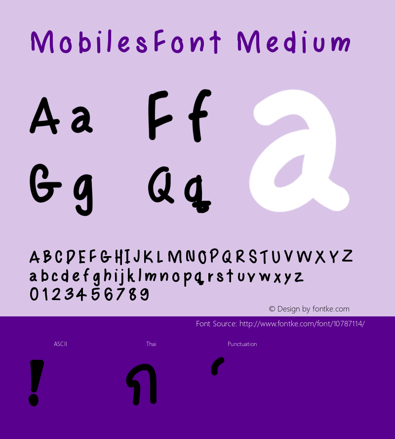 MobilesFont Medium Version 001.000 Font Sample