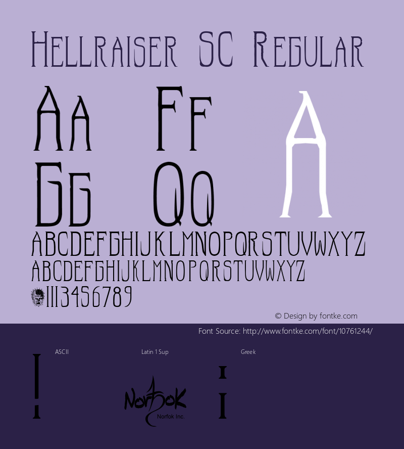 Hellraiser SC Regular 1.2 Font Sample