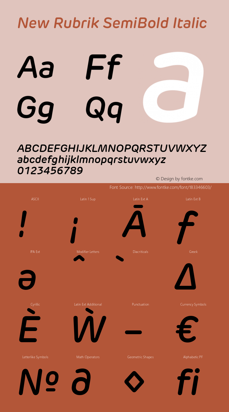 New Rubrik SemiBold Italic Version 2.001图片样张