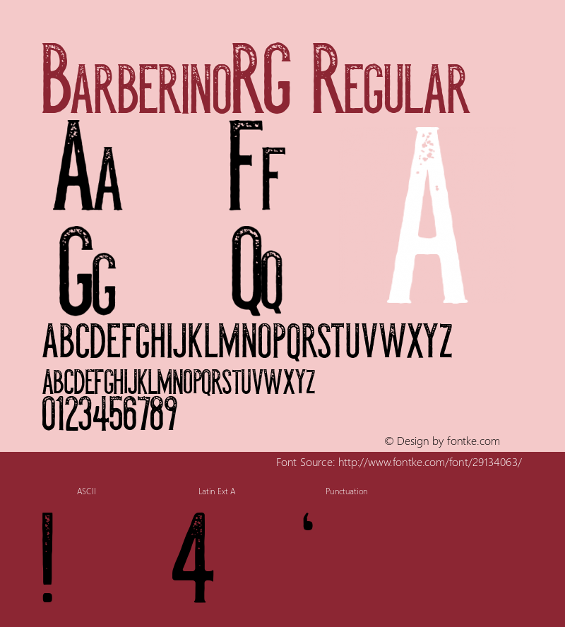 BarberinoRG Regular Version 1.00 2014 Font Sample