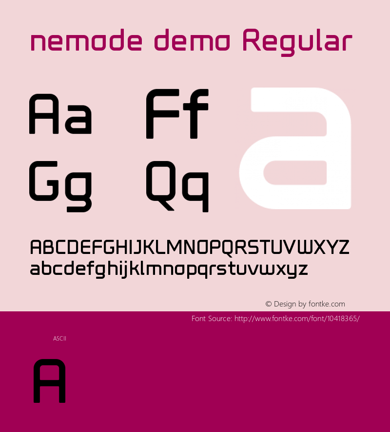 nemode demo Regular Version 1.000 Font Sample