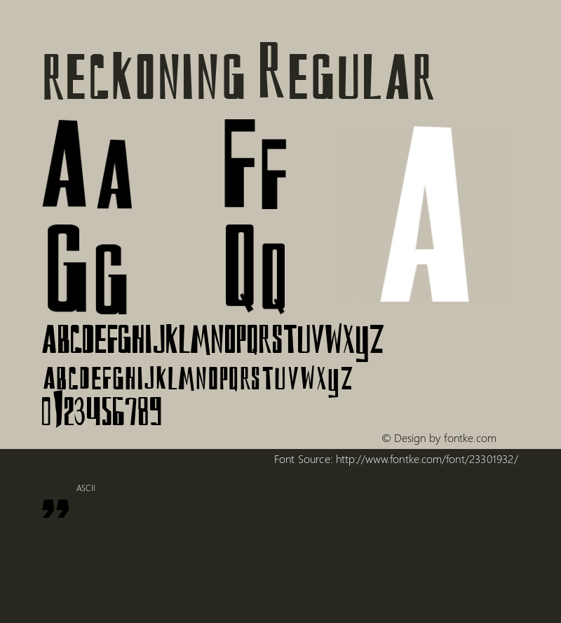 reckoning Macromedia Fontographer 4.1 4/6/99 Font Sample