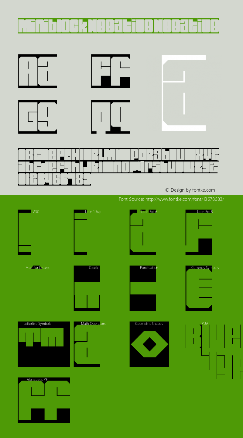 Miniblock Negative Negative OTF 1.000;PS 001.001;Core 1.0.38 Font Sample