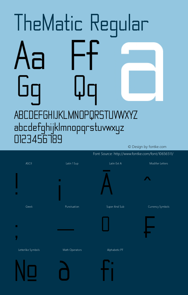 TheMatic Regular Version 1.00 February 25, 2015, initial release Font Sample