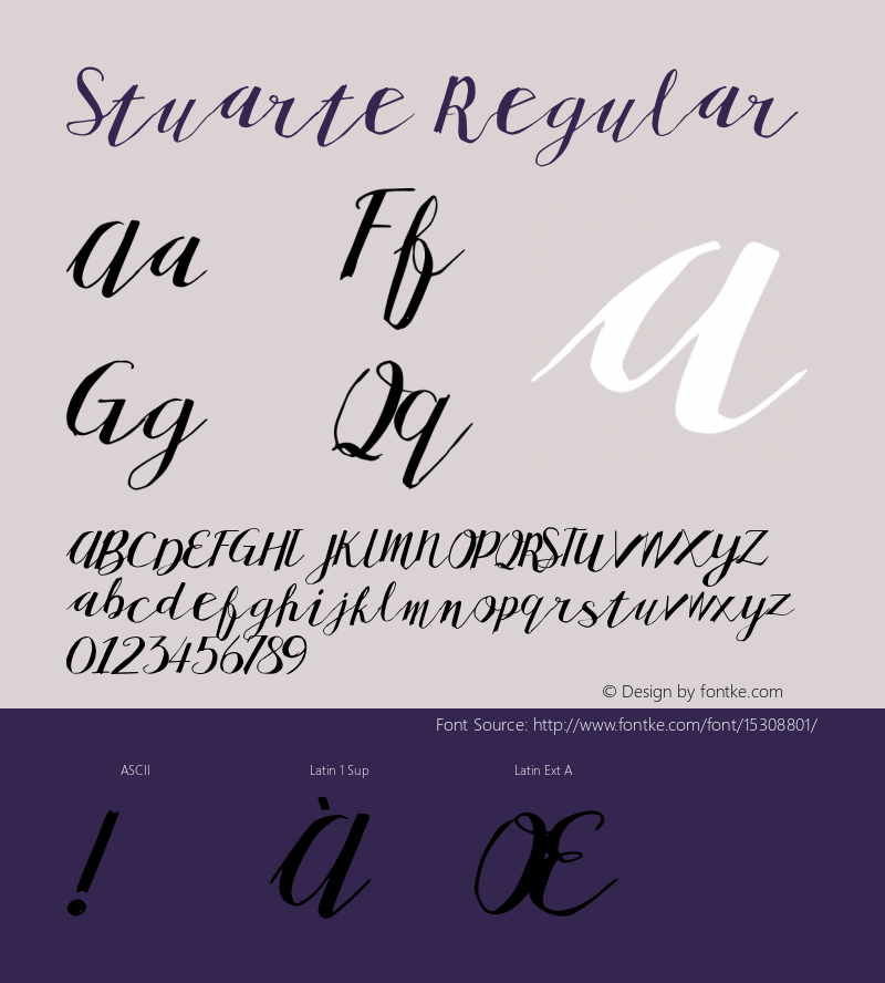 Stuarte Regular Unknown Font Sample