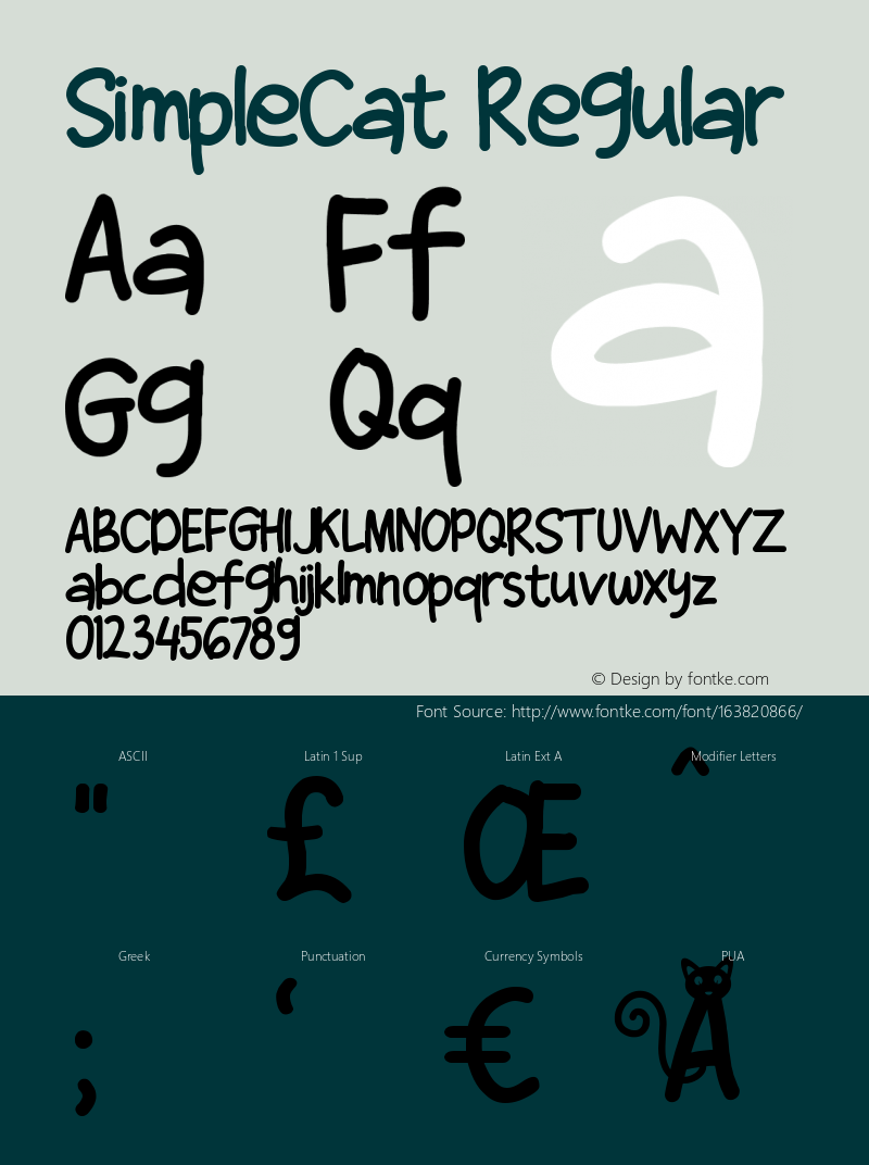 SimpleCat Version 1.00;March 29, 2020;FontCreator 12.0.0.2525 64-bit Font Sample