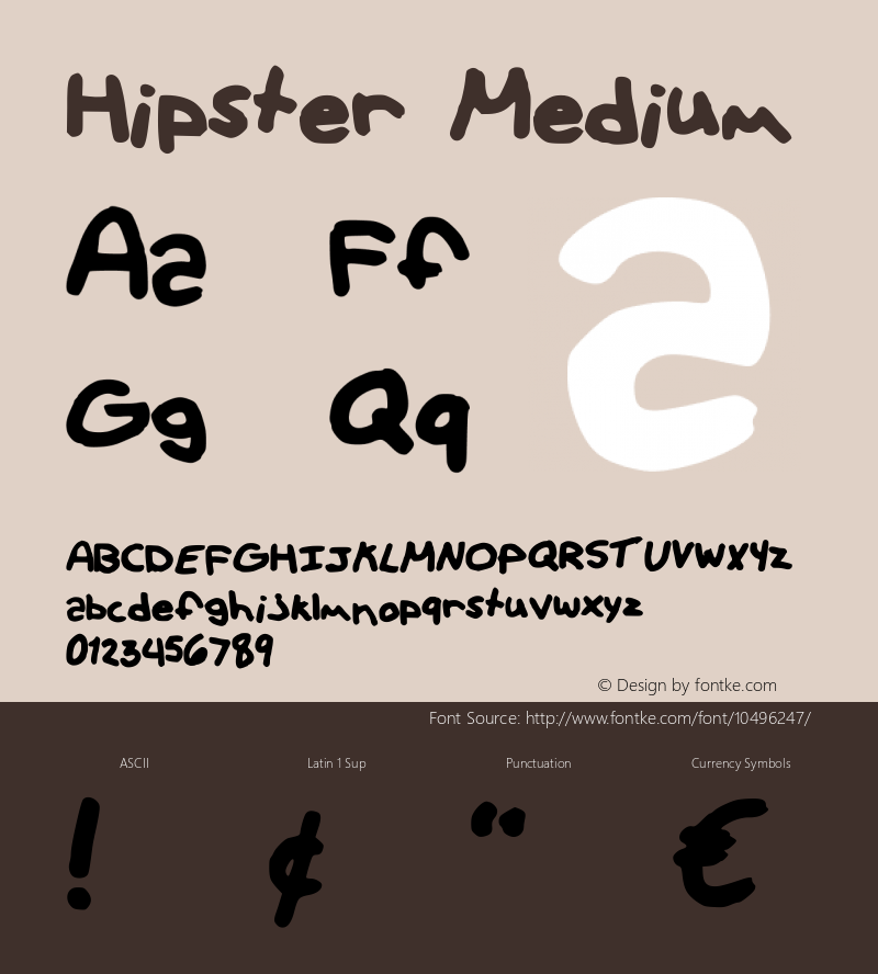 Hipster Medium Version 001.000 Font Sample