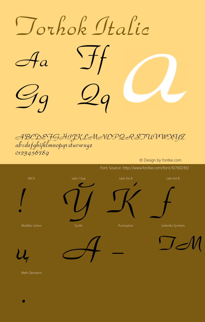 Torhok Italic 001.001 Font Sample