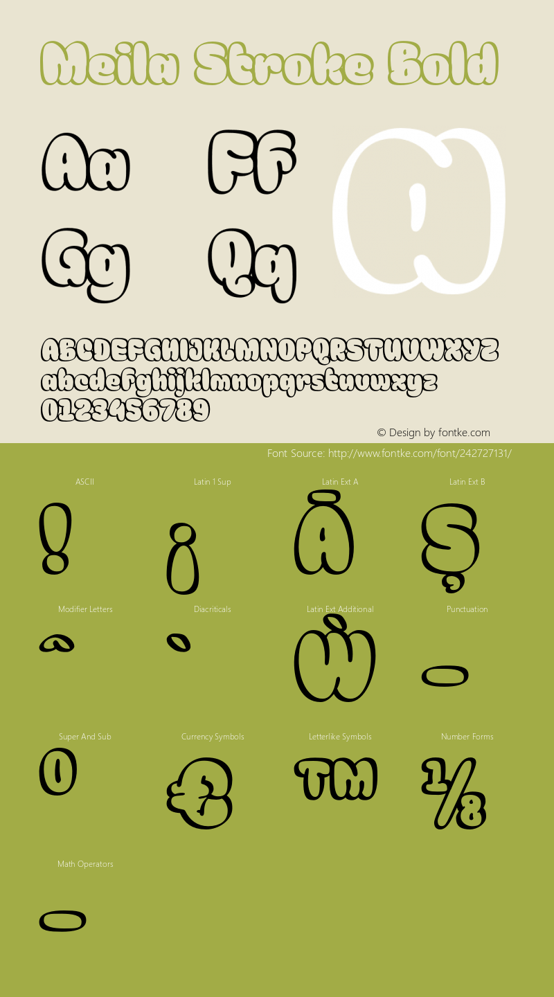 Meila Stroke Bold Version 1.000;FEAKit 1.0图片样张