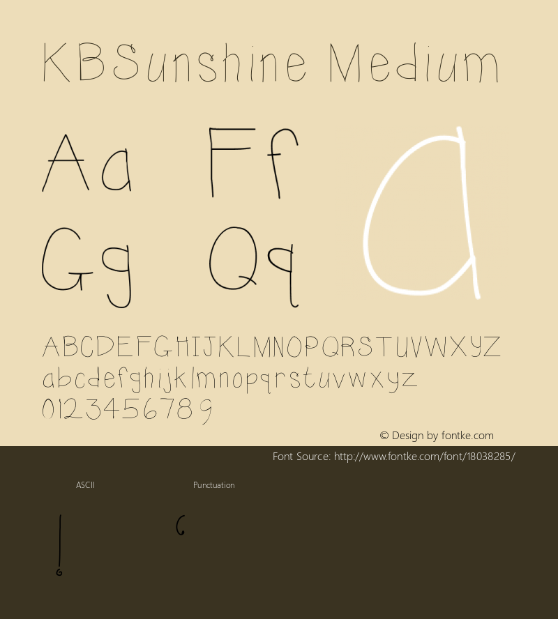 KBSunshine Medium Version 001.000 Font Sample