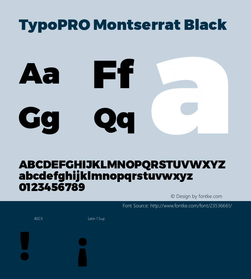 TypoPRO Montserrat Black Version 6.001 Font Sample