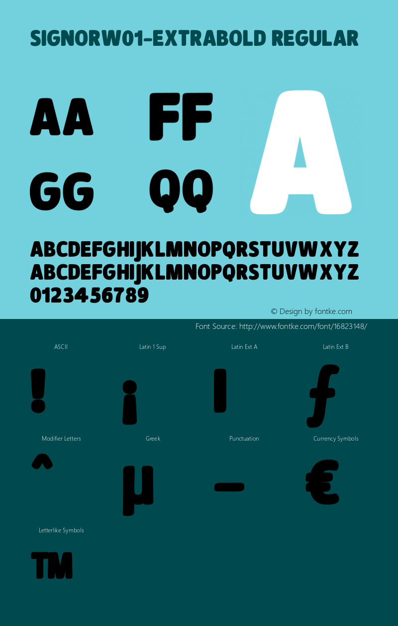 SignorW01-ExtraBold Regular Version 1.00 Font Sample