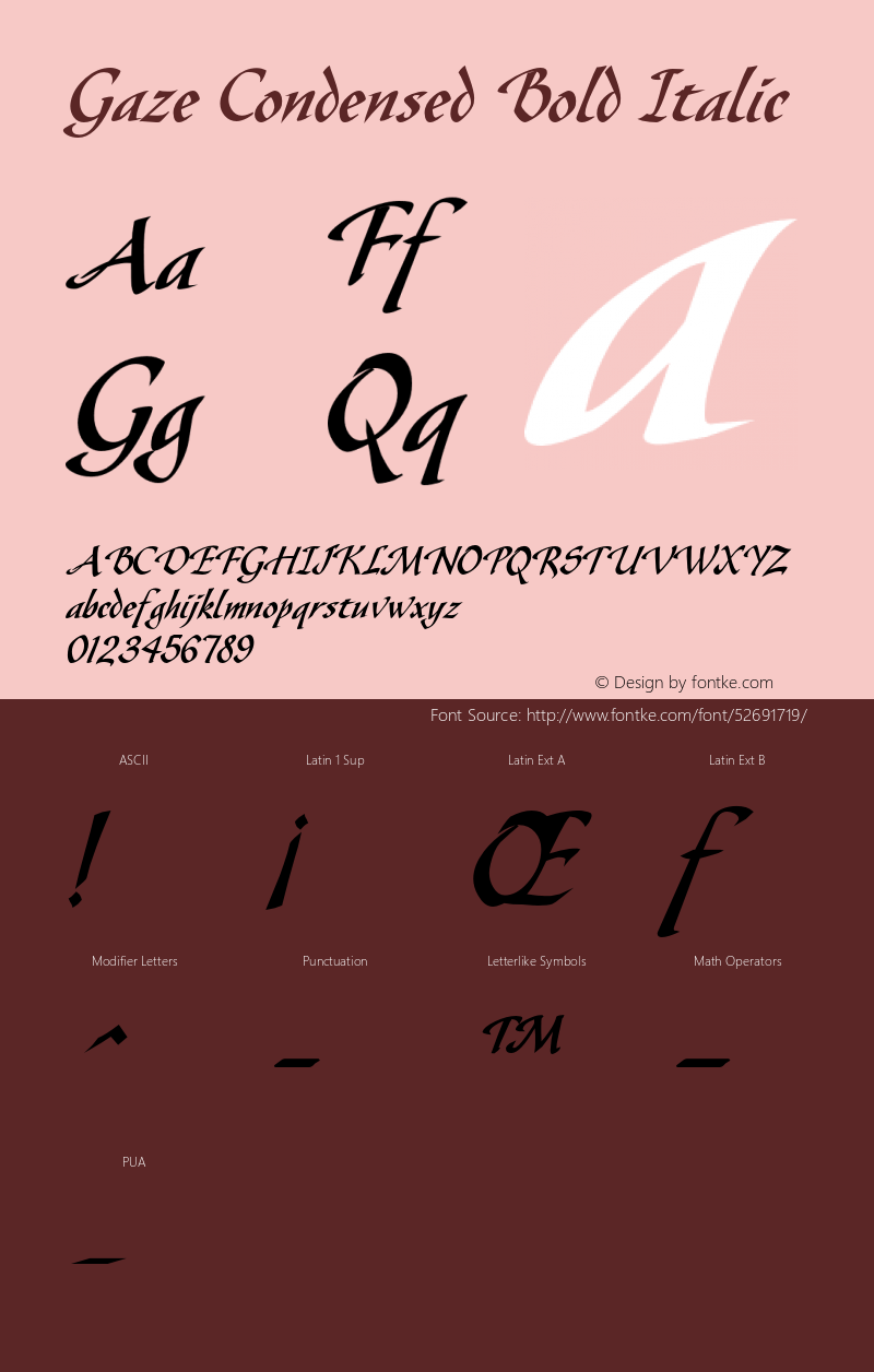 GazeCondensedBoldItalic Altsys Fontographer 4.1 1/4/95 {DfLp-URBC-66E7-7FBL-FXFA} Font Sample