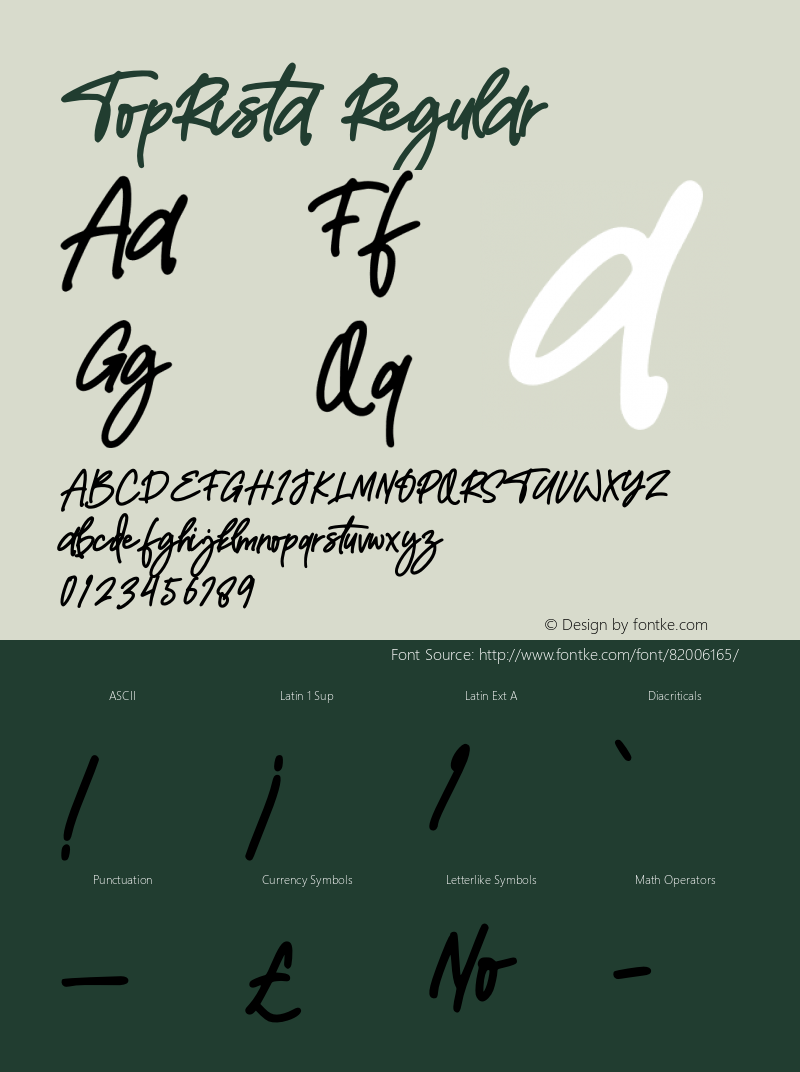 TopRista Version 1.00;October 9, 2020;FontCreator 13.0.0.2683 64-bit Font Sample