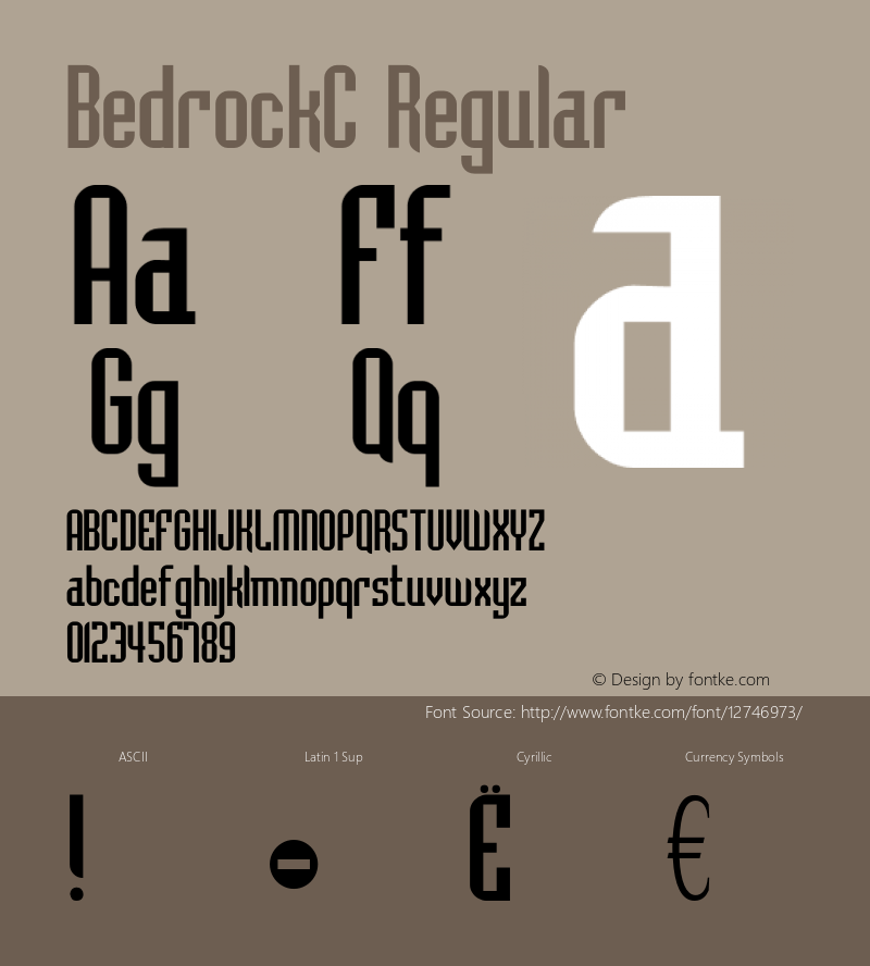 BedrockC Regular OTF 1.0;PS 001.001;Core 116;AOCW 1.0 161 Font Sample