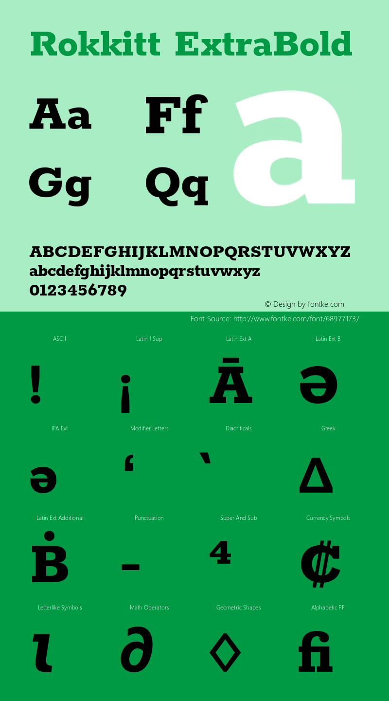 Rokkitt ExtraBold Version 3.102; ttfautohint (v1.8.1.43-b0c9) Font Sample