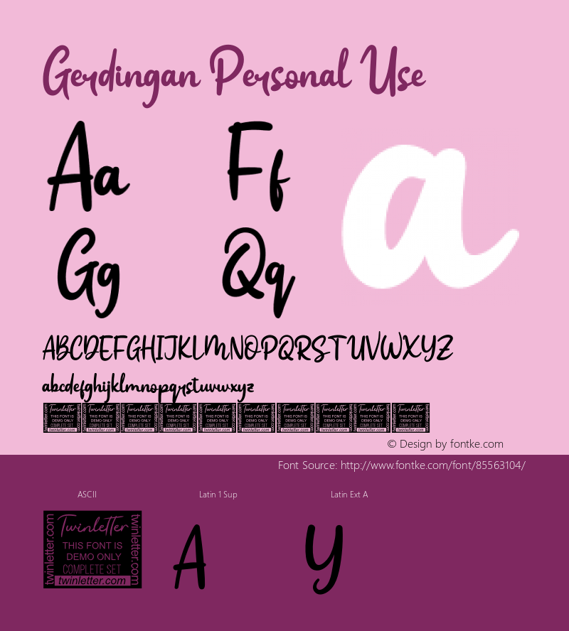 Gerdingan Personal Use Version 1.001;Fontself Maker 3.5.2 Font Sample
